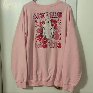 Pink Ghost Graphic Sweatshirt